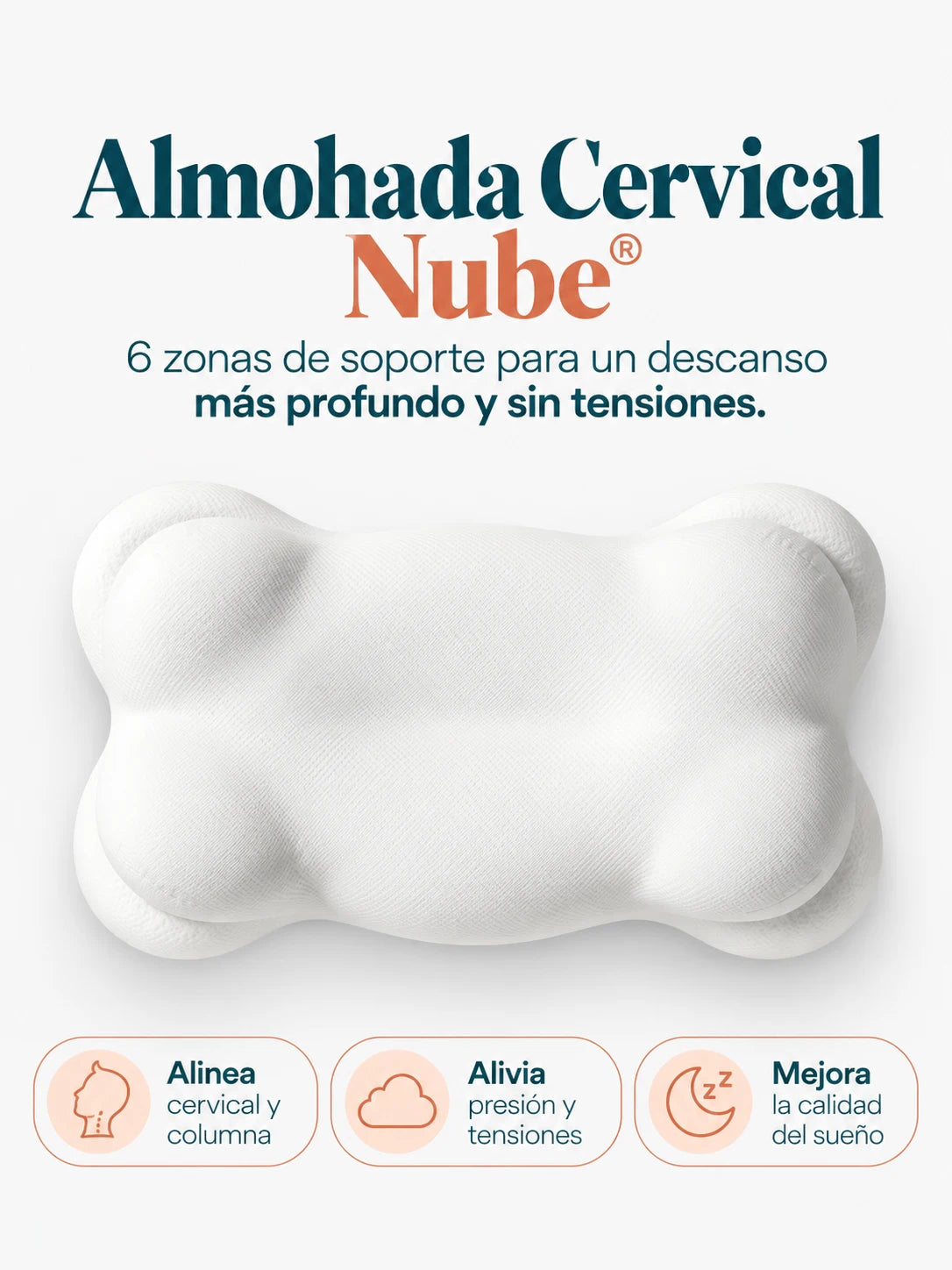 Almohada Cervical Nube® | La almohada que se adapta a tu cuello