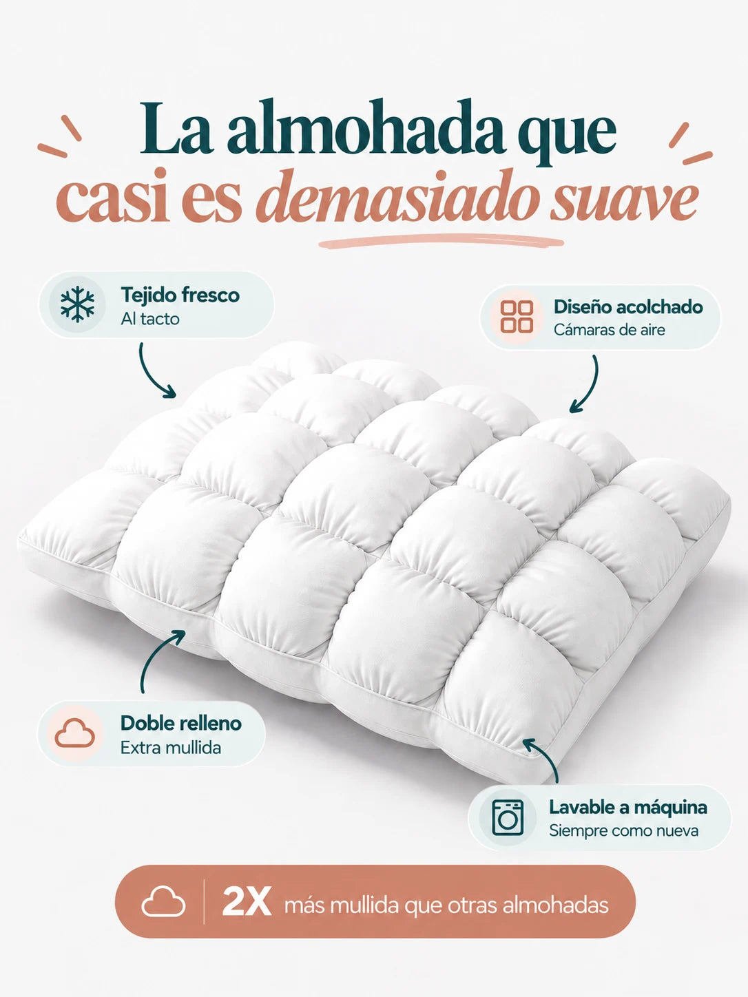 Almohada Nube® | La almohada que es casi demasiado suave